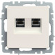Розетка с/у компьютерная 2xRJ45, IP20, IEK BRITE [BR-K20-1-K36] жемчуг