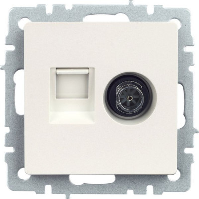 Розетка с/у TV + RJ45, IP20, IEK BRITE [BR-AK20-1-K36] жемчуг