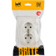 Розетка с/у 2x2P+Е 16A, IP20, в сборе, IEK BRITE [BR-R21-16-K36-F] жемчуг