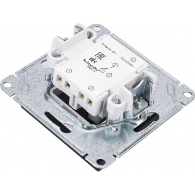 Переключатель с/у 1-кл 10А, IP44, Schneider Electric ATLASDESIGN AQUA [ATN441061] карбон