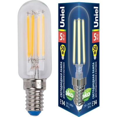 Лампа LED E14/F25 для холод. и вытяжки, 3000K, 5W, FILAMENT, Uniel [LED-Y25-5W/3000K/E14]