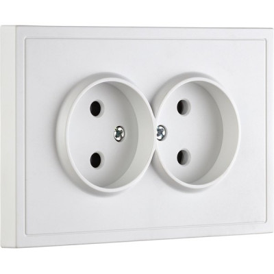 Розетка с/у 2x2P 10A, IP20, Smartbuy Капелла [SBE-09w-10-S2-N] белый soft touch