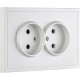 Розетка с/у 2x2P 10A, IP20, Smartbuy Капелла [SBE-09w-10-S2-N] белый soft touch