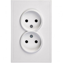 Розетка с/у 2x2P 10A, IP20, Smartbuy Капелла [SBE-09w-10-S2-N] белый soft touch
