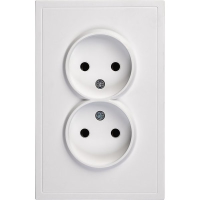 Розетка с/у 2x2P 10A, IP20, Smartbuy Капелла [SBE-09w-10-S2-N] белый soft touch