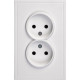 Розетка с/у 2x2P 10A, IP20, Smartbuy Капелла [SBE-09w-10-S2-N] белый soft touch