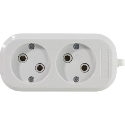 Удлинитель  5м 2 розетки б/з, 10А/2200Вт, ПВС 2х1, SmartBuy [SBE-10-2-05-N]
