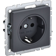 Розетка с/у 2P+E 16A, IP20, IEK BRITE [BR-R11-16-K53] графит [10]