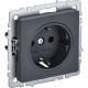 Розетка с/у 2P+E 16A, IP20, IEK BRITE [BR-R11-16-K53] графит [10]