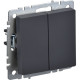 Выключатель с/у 2-кл 10А, IP20, IEK BRITE [BR-V20-0-10-K53] графит