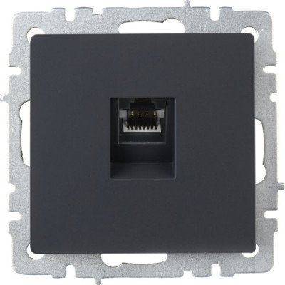 Розетка с/у компьютерная 1xRJ45, IP20, IEK BRITE [BR-K10-1-K53] графит
