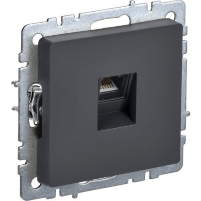 Розетка с/у компьютерная 1xRJ45, IP20, IEK BRITE [BR-K10-1-K53] графит