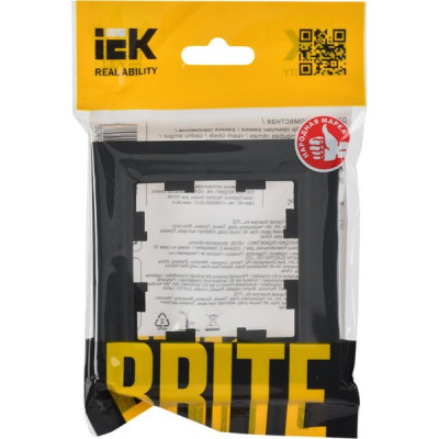 Рамка 1п, IP20, IEK BRITE [BR-M12-K53] графит