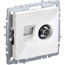 Розетка с/у TV + RJ45, IP20, IEK BRITE [BR-AK20-1-K01] белый