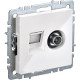 Розетка с/у TV + RJ45, IP20, IEK BRITE [BR-AK20-1-K01] белый