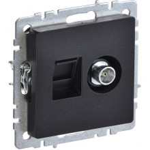 Розетка с/у TV + RJ45, IP20, IEK BRITE [BR-AK20-1-K02] черный
