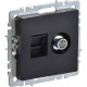 Розетка с/у TV + RJ45, IP20, IEK BRITE [BR-AK20-1-K02] черный