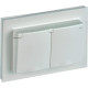 Розетка с/у 2x2P+E 16A, IP20, в сборе, со шторками и крышкой, IEK BRITE [BR-R26-16-44-K36-F] жемчуг