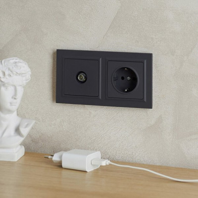 Рамка 2п, IP20, IEK BRITE [BR-M22-K53] графит [10]
