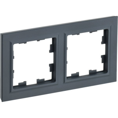Рамка 2п, IP20, IEK BRITE [BR-M22-K53] графит [10]