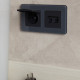 Розетка с/у 2P+E 16A, IP20, в сборе, со шторками и крышкой, IEK BRITE [BR-R16-16-K53] графит