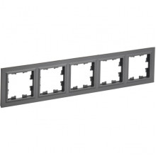 Рамка 5п, IP20, IEK BRITE [BR-M52-K53] графит