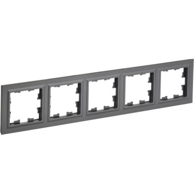 Рамка 5п, IP20, IEK BRITE [BR-M52-K53] графит