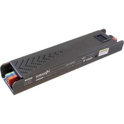 Блок питания 24V 400W, IP20, металл, плавный пуск, дисплей V/W, HISEASTAR [4L-400W-24V-IP20 NOVA]
