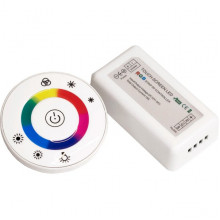 Контроллер ленты LED RGB 12/24В MAX 18А, радио пульт сенсорный круг [4L-RGB-RF-SENS-18A Circular] wh