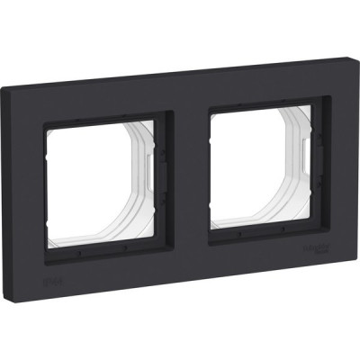 Рамка 2п, IP44, Schneider Electric ATLASDESIGN AQUA [ATN441002] карбон [10]