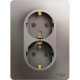 Розетка с/у 2x2P+E 16A, IP20, Schneider Electric Glossa [GSL001224] платина