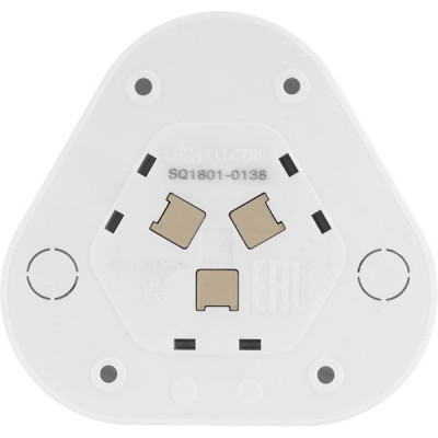 Розетка о/у 3х2P+E 16A, со шторками, треугольная, TDM Ладога [SQ1801-0138] белый