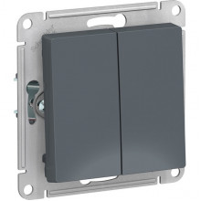 Выключатель с/у 2-кл 10А, IP20, Schneider Electric ATLASDESIGN [ATN000751] грифель