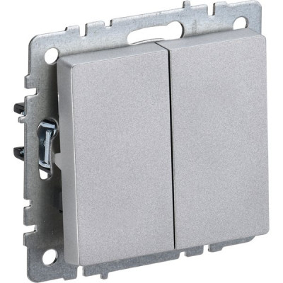 Выключатель с/у 2-кл 10А, IP20, IEK BRITE [BR-V20-0-10-K47] алюминий