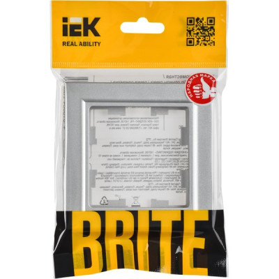 Рамка 1п, IP20, IEK BRITE [BR-M12-K47] алюминий