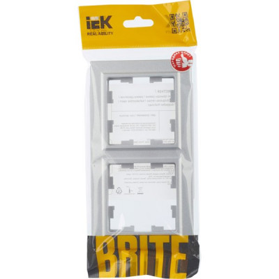 Рамка 2п, IP20, IEK BRITE [BR-M22-K47] алюминий