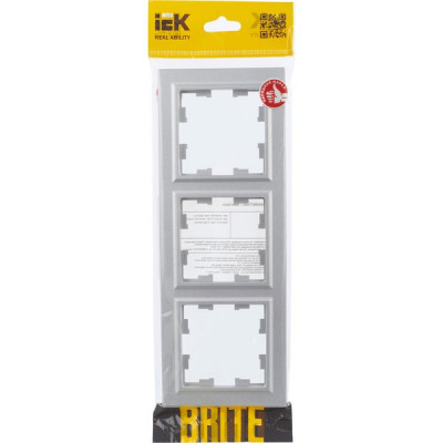 Рамка 3п, IP20, IEK BRITE [BR-M32-K47] алюминий