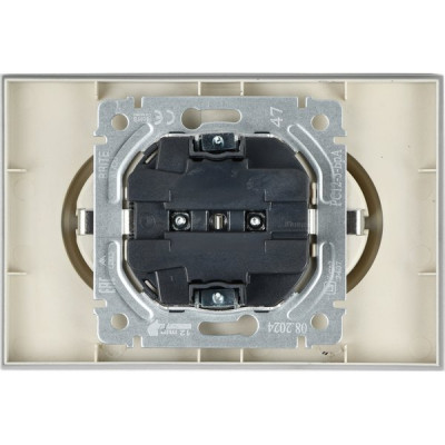 Розетка с/у 2x2P+Е 16A, IP20, в сборе, IEK BRITE [BR-R21-16-K47-F] алюминий
