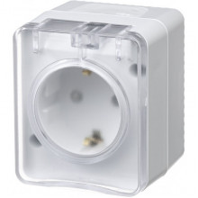 Розетка о/у 2P+E 16A, IP54, со шторками, Schneider Electric ATLASDESIGN PROFI [ATN540145] белый
