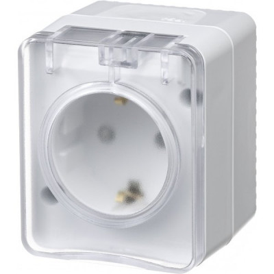 Розетка о/у 2P+E 16A, IP54, со шторками, Schneider Electric ATLASDESIGN PROFI [ATN540145] белый