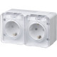 Розетка с/у 2x2P+Е 16A, IP54, со шторками, Schneider Electric ATLASDESIGN PROFI [ATN540126] белый