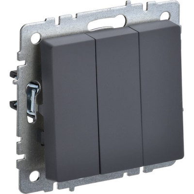 Выключатель с/у 3-кл 10А, IP20, IEK BRITE [BR-V30-0-10-K53] графит