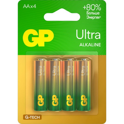 Батарейка GP AA LR06 Ultra G-TECH Alkaline [BL4/40] [GP 15AUA21-2CRSBC4]