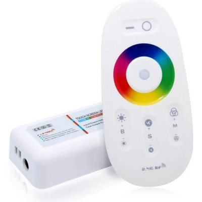 Контроллер ленты LED RGB 12/24В MAX 24А, радио пульт сенсорный, 86*46*23, LEEK [LE010620-003]