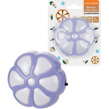 Светильник ночник LED 0.5W, в розетку, с выключателем, TDM Лютик [SQ0357-0062] фиолетовый