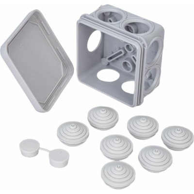 Коробка распаячная о/у  70*70*40мм, крышка, IP55, 7вх, RUVinil [67030Б] белый