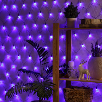 Гирлянда Сетка 1,6*1,6м, темная, 144LED, контрол., 8 режимов, СИНИЙ, Luazon [1585743]