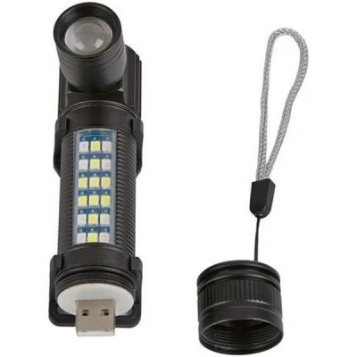 Фонарь налобный LED 8W+SMDх8+BLUEх8, 18650 1200mAh USB до4ч, 6 реж, Спутник [ASL658]