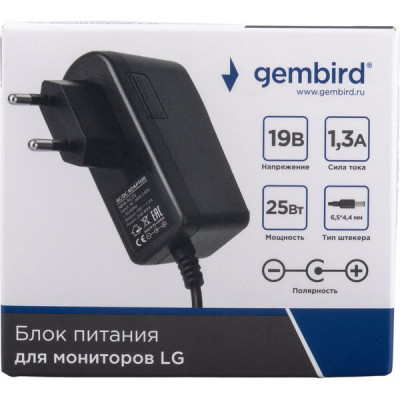 Адаптер питания 19V 25W, 1.3A, пластик, штекер 6.5*4.4мм, Gembird [NPA-AC35]