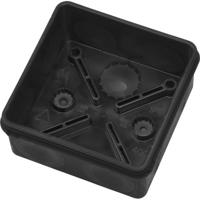 Коробка распаячная о/у  80*80*40мм, крышка, IP66, прям.монтаж, 8вх, TDM [SQ1401-2912][120] черная